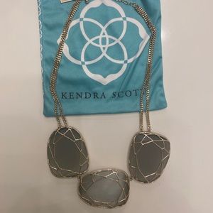 Kendra Scott gold caged statement necklace